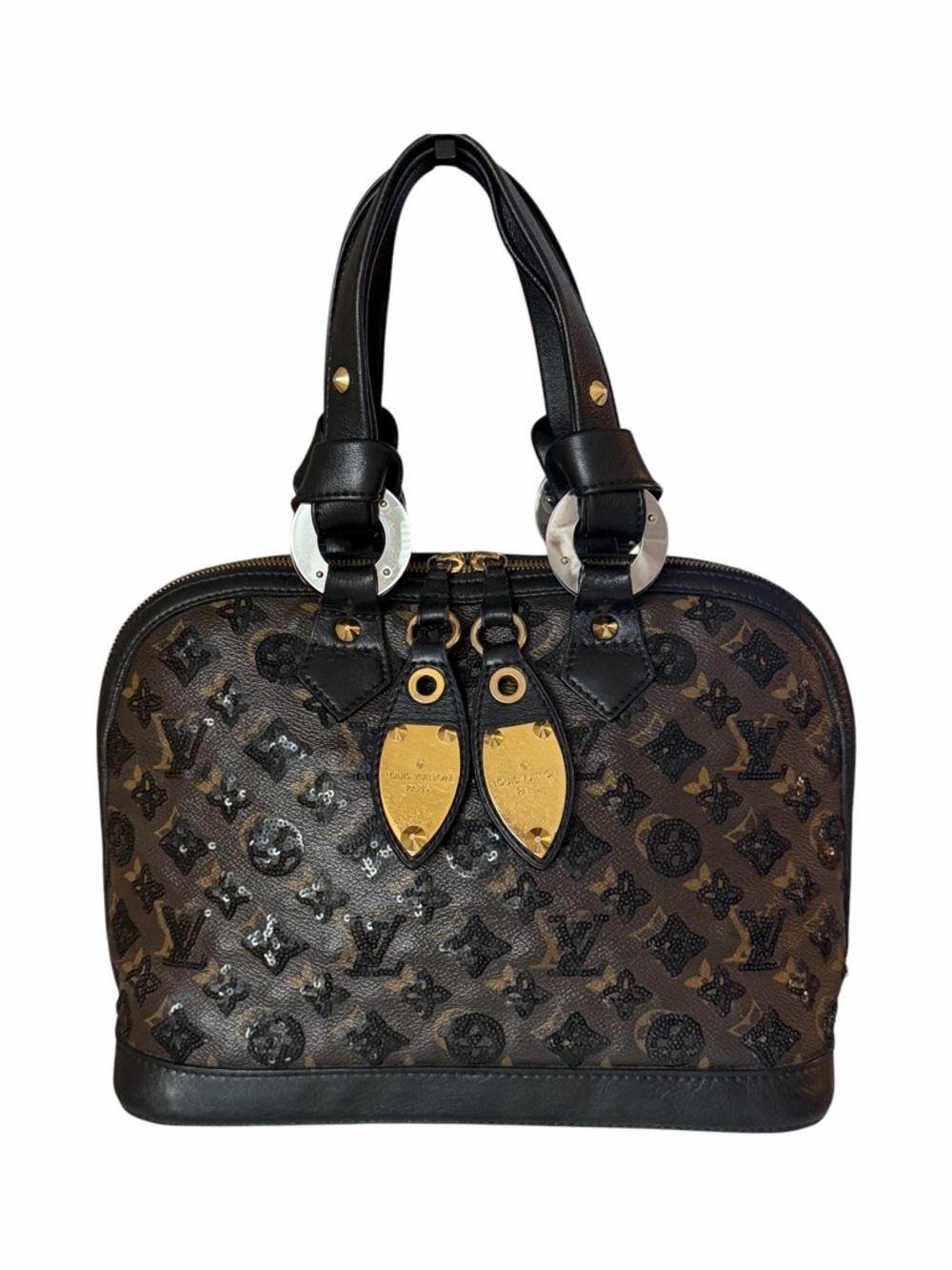 Louis Vuitton Limited Edition Monogram Sequin Alma PM Black Gold Hardware
